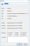 Properties Window for File Inside Zip File